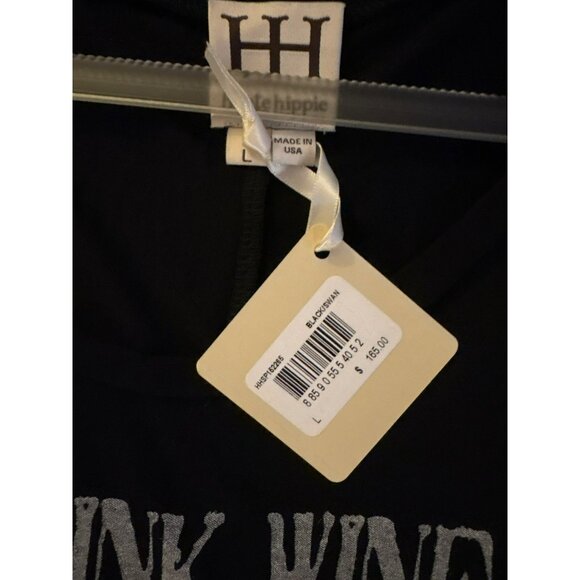 NWT Haute Hippie Modal Black Short Sleeve Top Size L - Picture 8 of 8